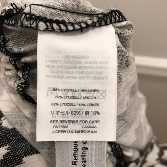 J. Crew Ikat Tie Waist Romper Small black white linen - Picture 10 of 11